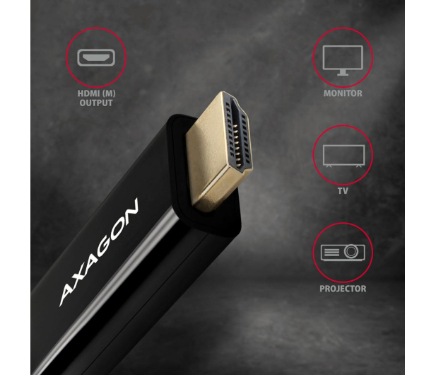 Axagon RVDM-HI14C2 Mini DisplayPort - HDMI kabel 1.8m, 4K/30Hz - 1485476 - zdjęcie 4